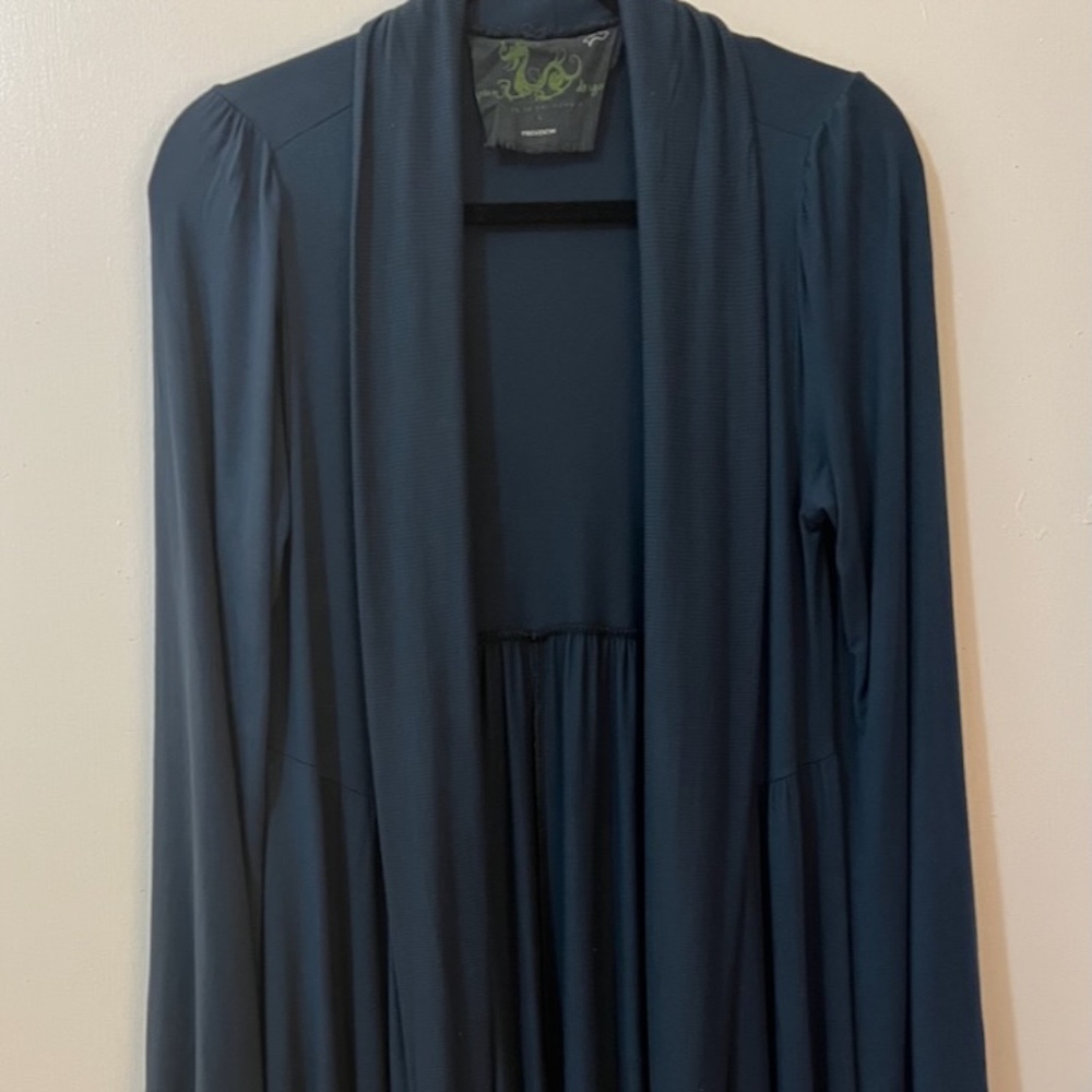 Midi Knit Jacket Dress Midnight Blue L by Green Dragon Hipster Rock & Roll Y2K